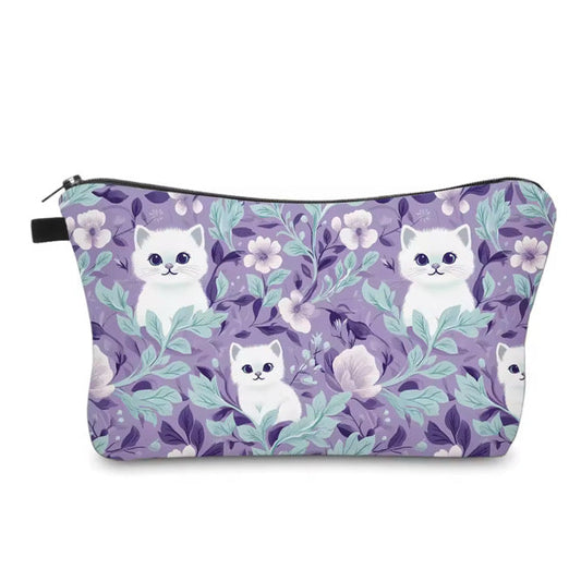Pouch - Cats Purple Turquoise (Larger Print)