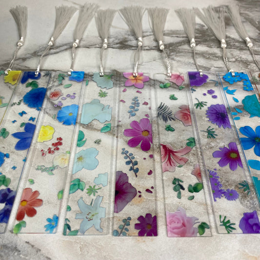 Bookmark - Acrylic Floral Design With Tassel