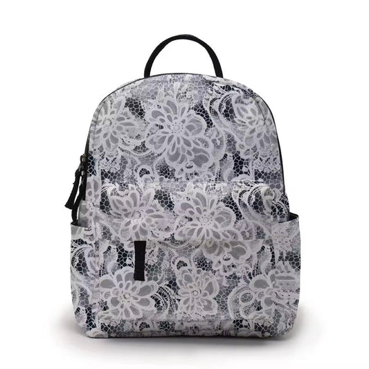 Mini Backpack - Lace Black Grey
