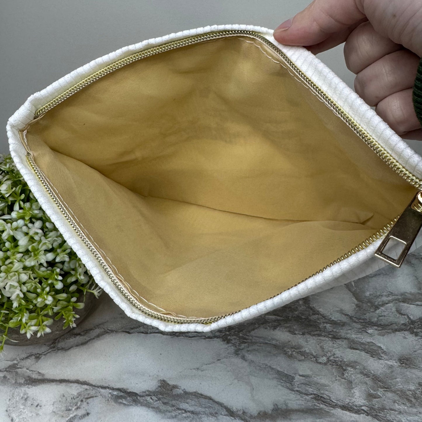 Corduroy Zip Pouch - Christmas Santa Presents