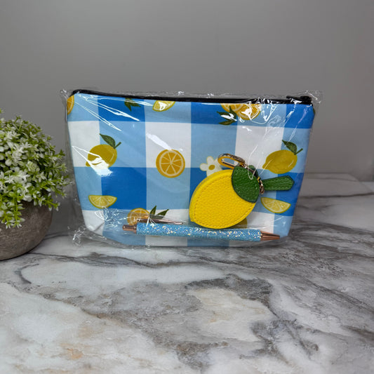 Bundled Set - Lemon Blue Gingham