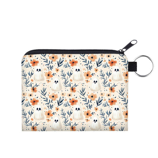 Mini Pouch - Halloween Floral Ghost