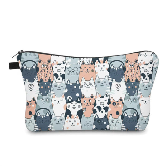 Pouch - Cats In A Row Blue