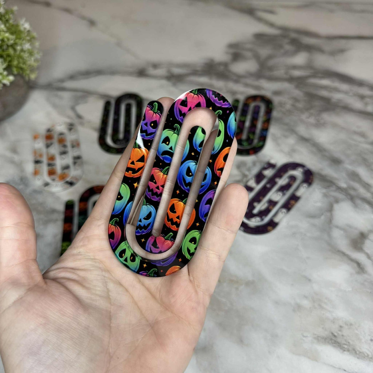 Jumbo Paperclip - Rainbow Pumpkin Halloween 1