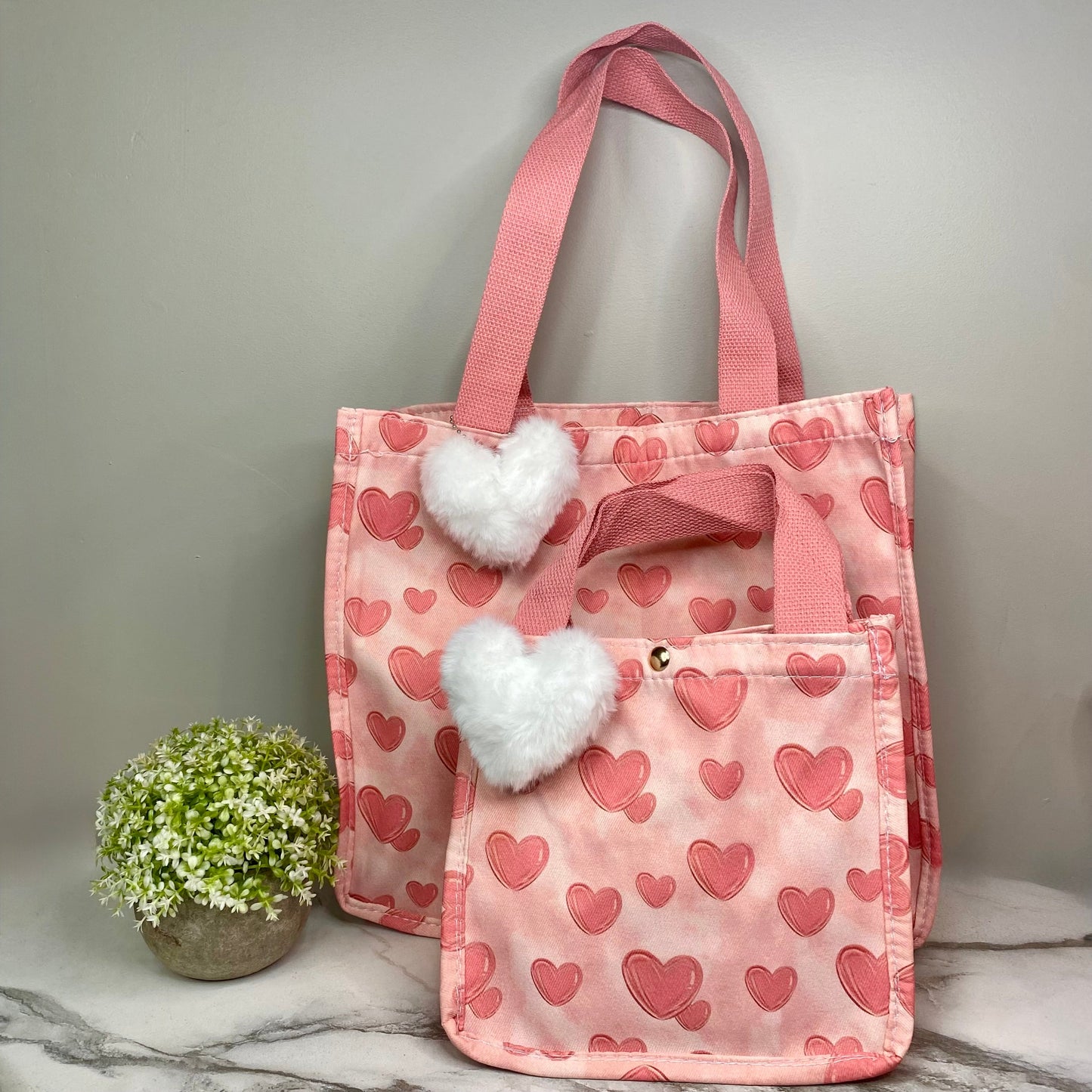 Tote Bag - Heart Light Pink