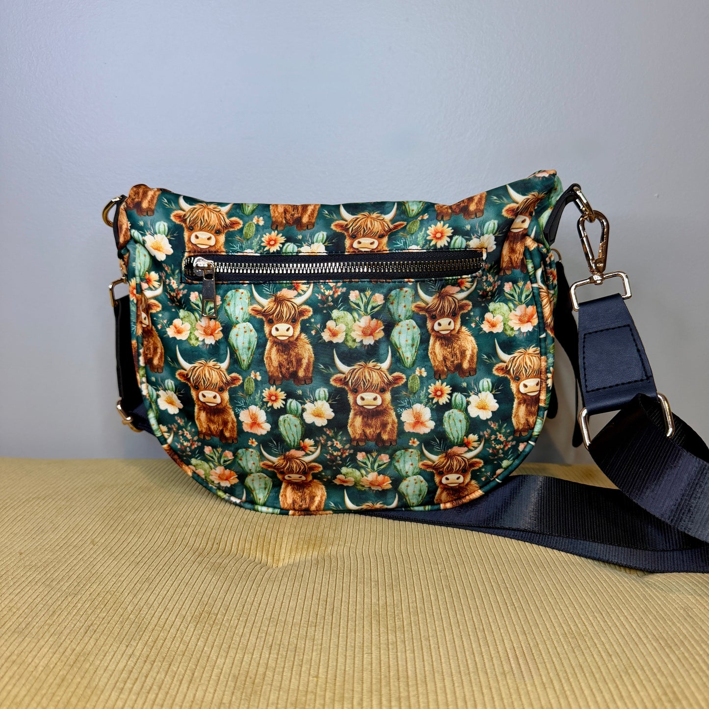The Roni Nylon Crossbody - Highland Cow Cactus