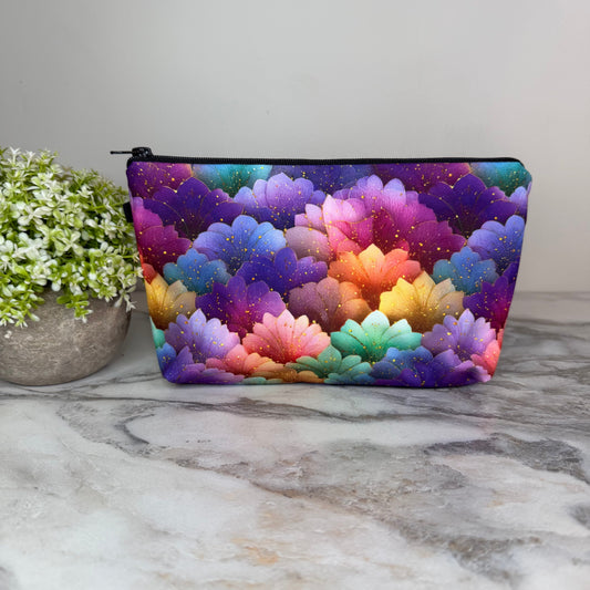 Pouch - Gold Vibrant Flower Petals