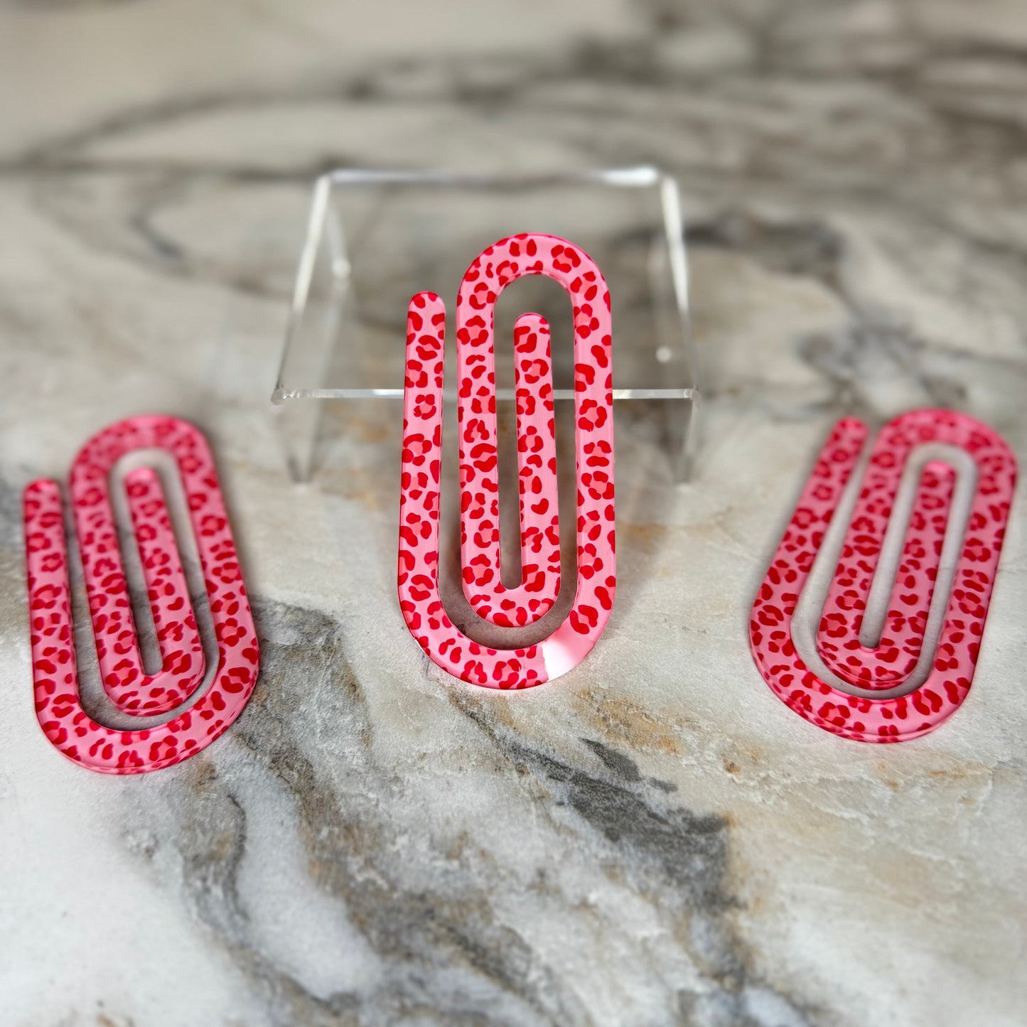 Jumbo Paperclip - Pink Animal Print