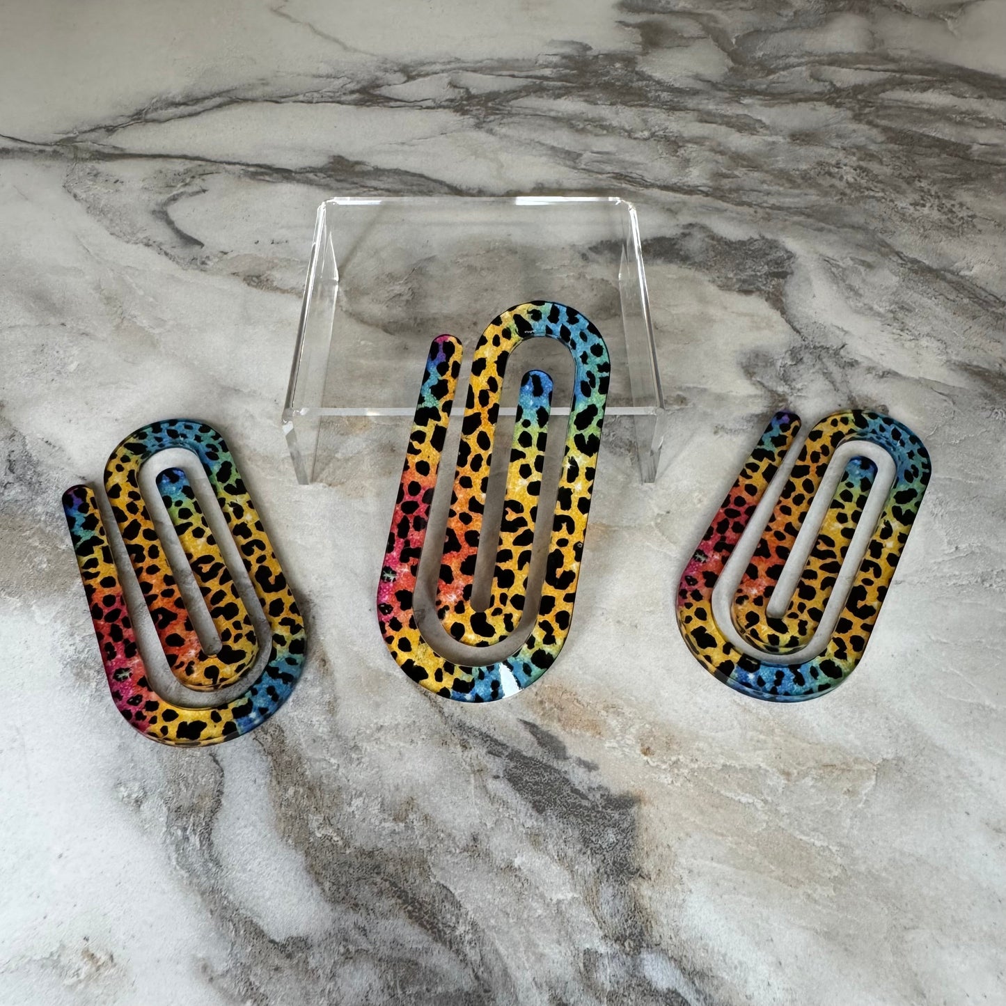 Jumbo Paperclip - Yellow Blue Pink Animal Print