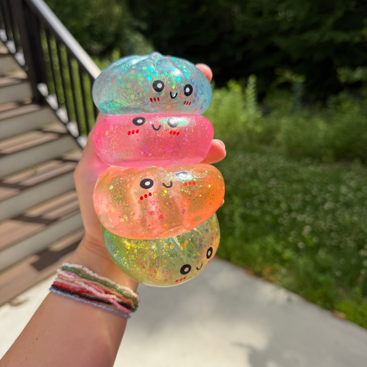 Squishy Toy - Viral Dumpling, Slow Rise Glitter #2 - Pink