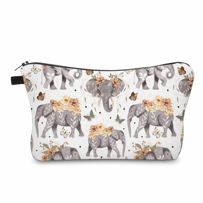 Pouch - Animal Orange Floral Elephant