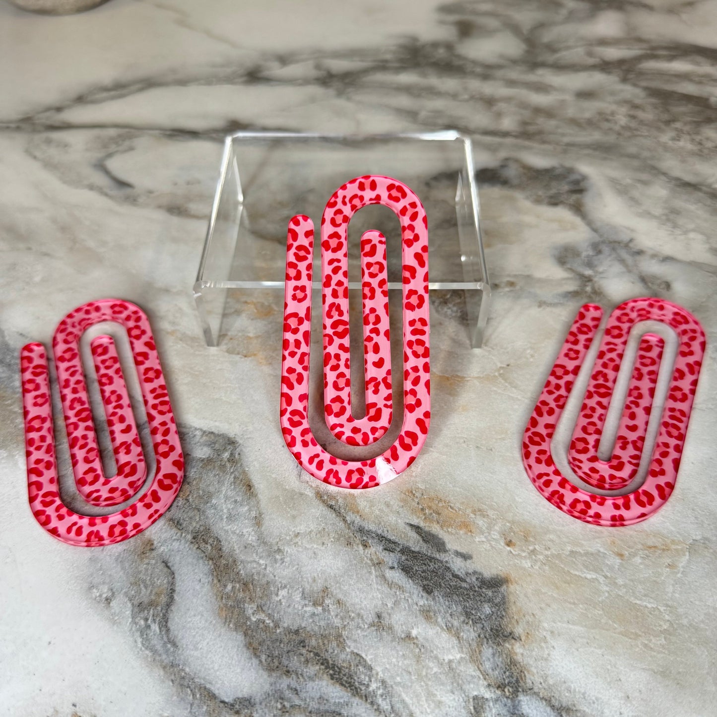 Jumbo Paperclip - Pink Animal Print