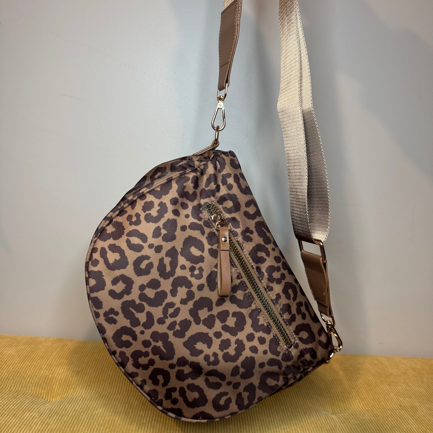 The Roni Nylon Crossbody - Animal Print Chocolate