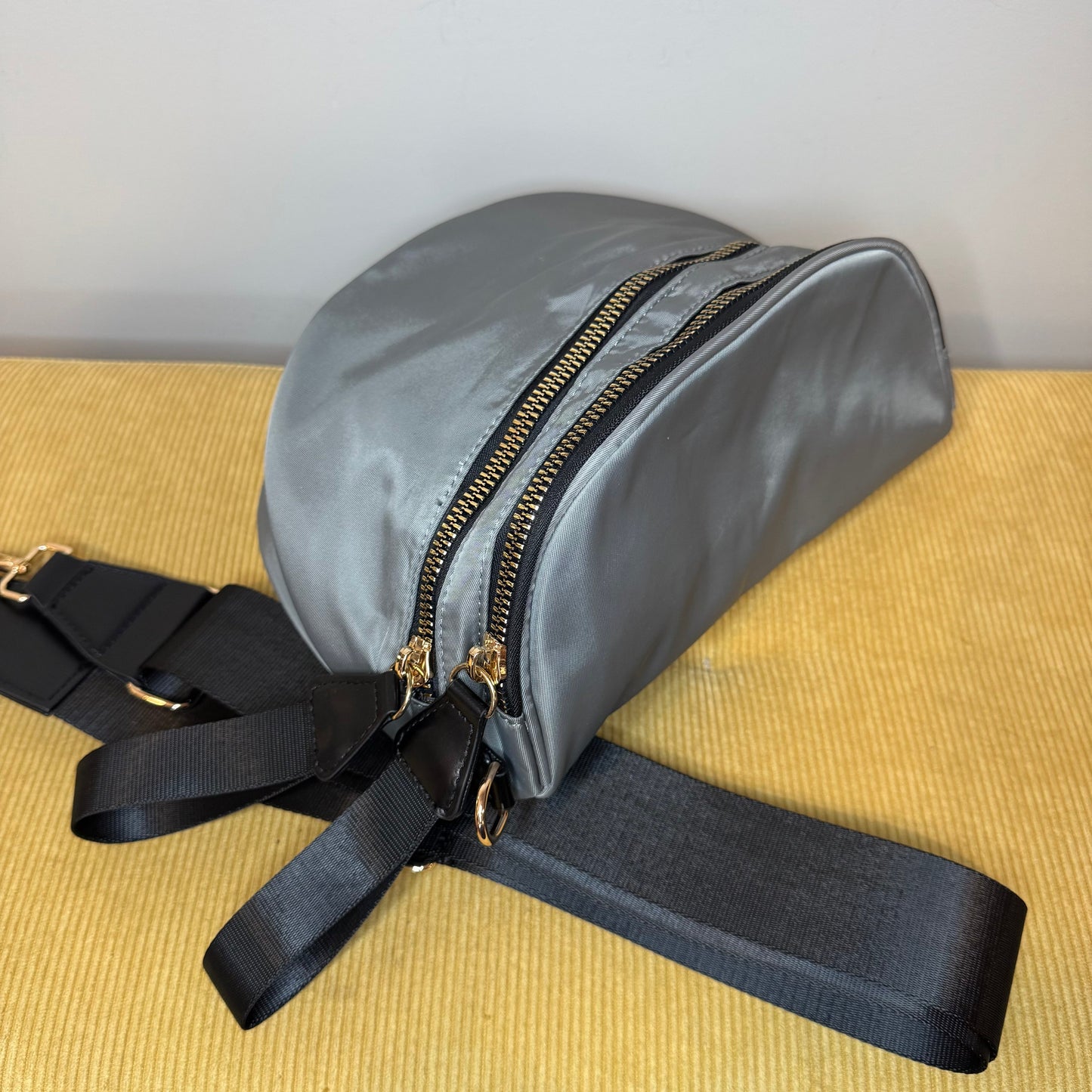 The Roni Nylon Crossbody - Grey + Black