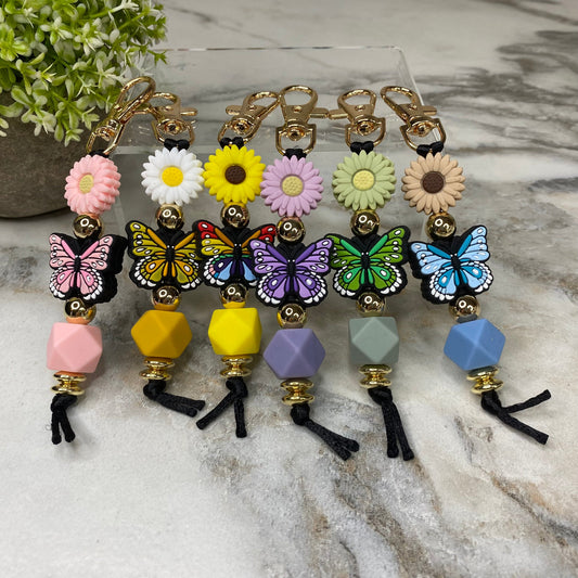 Keychain - Silicone Bead - Butterfly