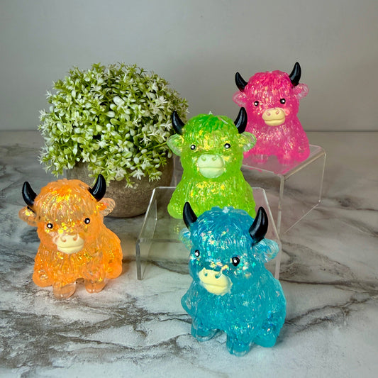 Squishy Toy - Glitter Highland Cow
