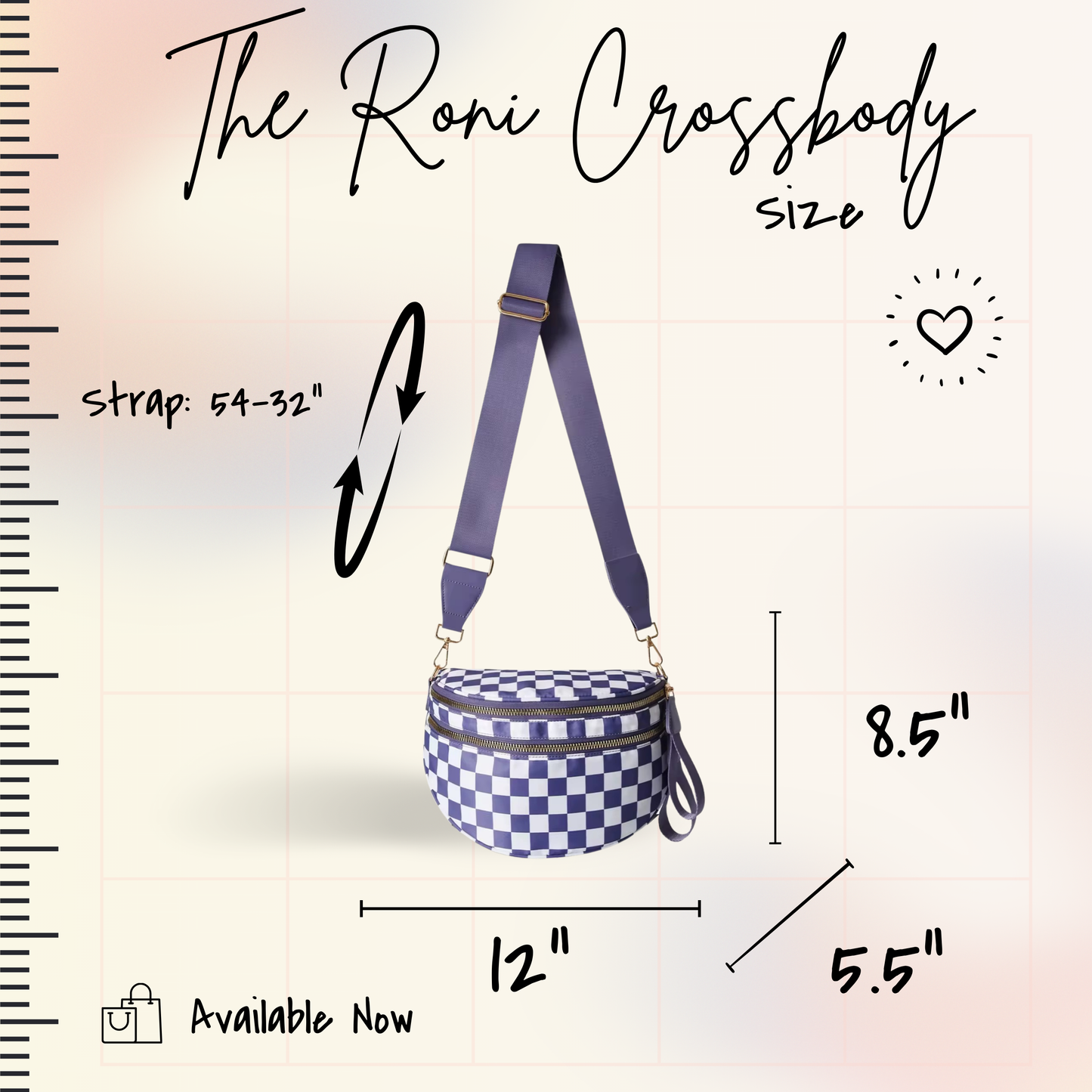 The Roni Nylon Crossbody - Checkered Colorful Black