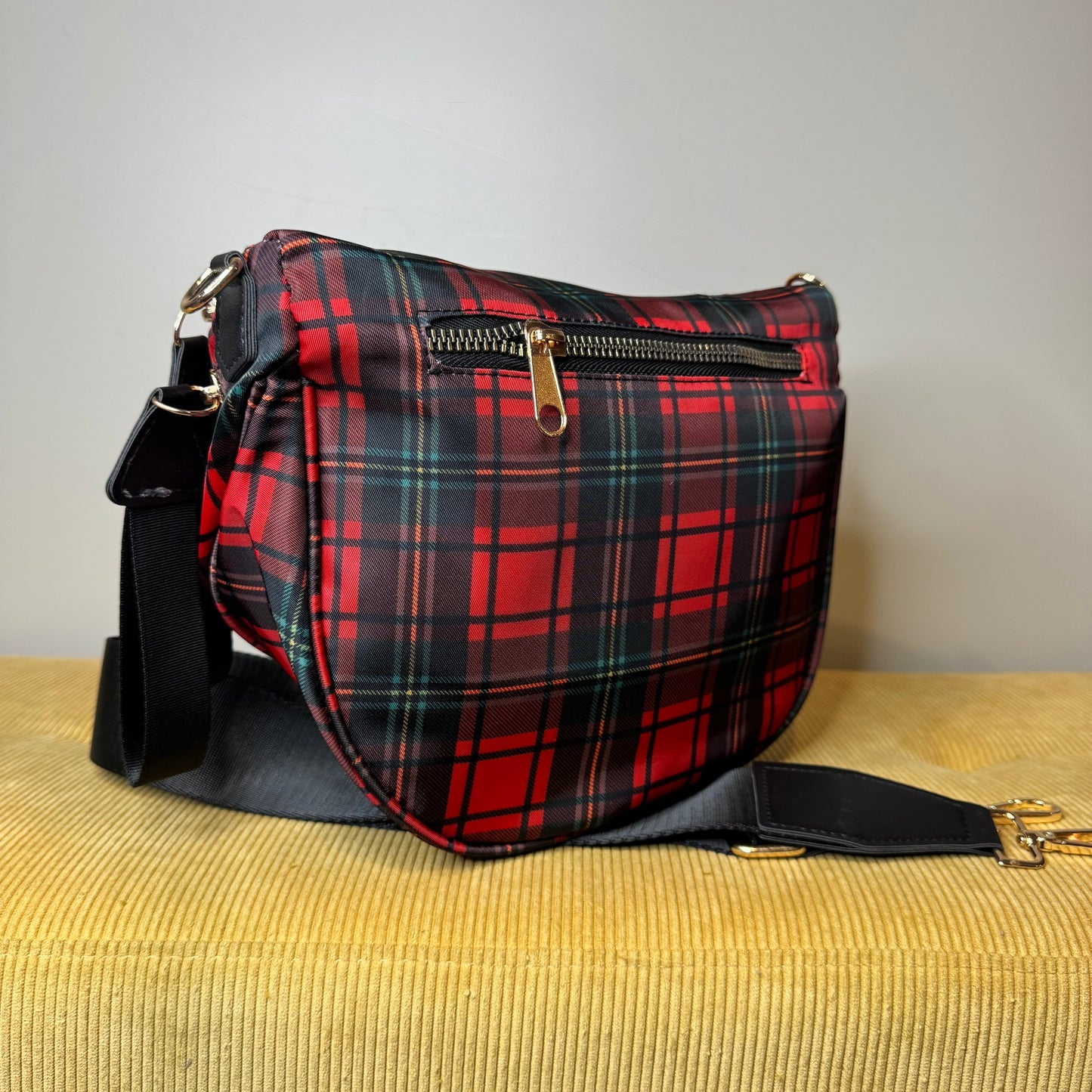The Roni Nylon Crossbody - Red Plaid