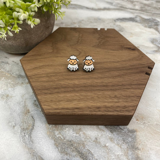 Wooden Stud Earrings - Easter - #9
