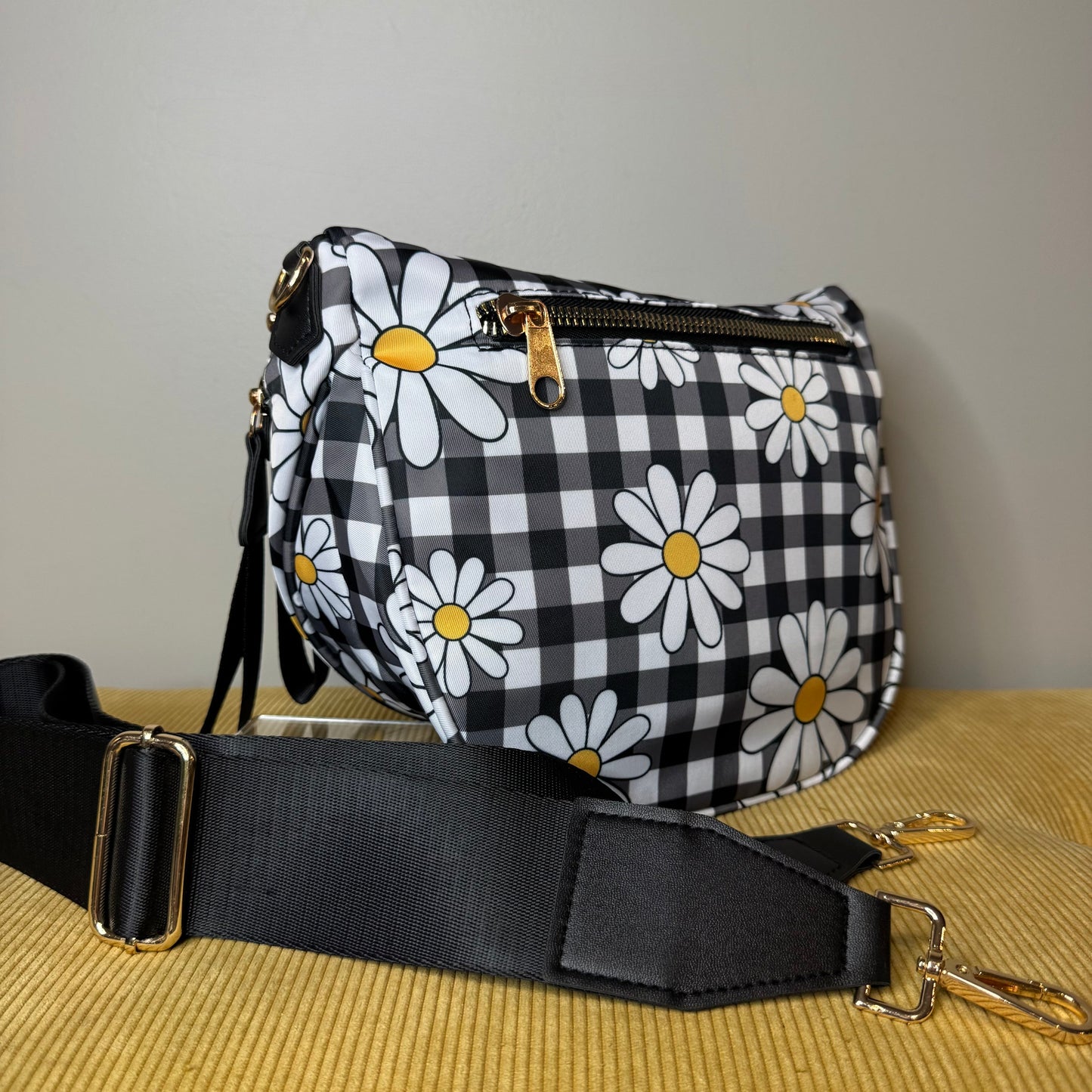 The Roni Nylon Crossbody - Daisy Gingham