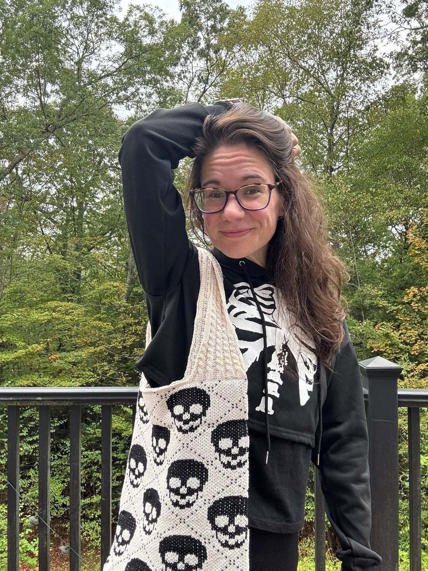 Tote Bag - Knit Sweater - Skull