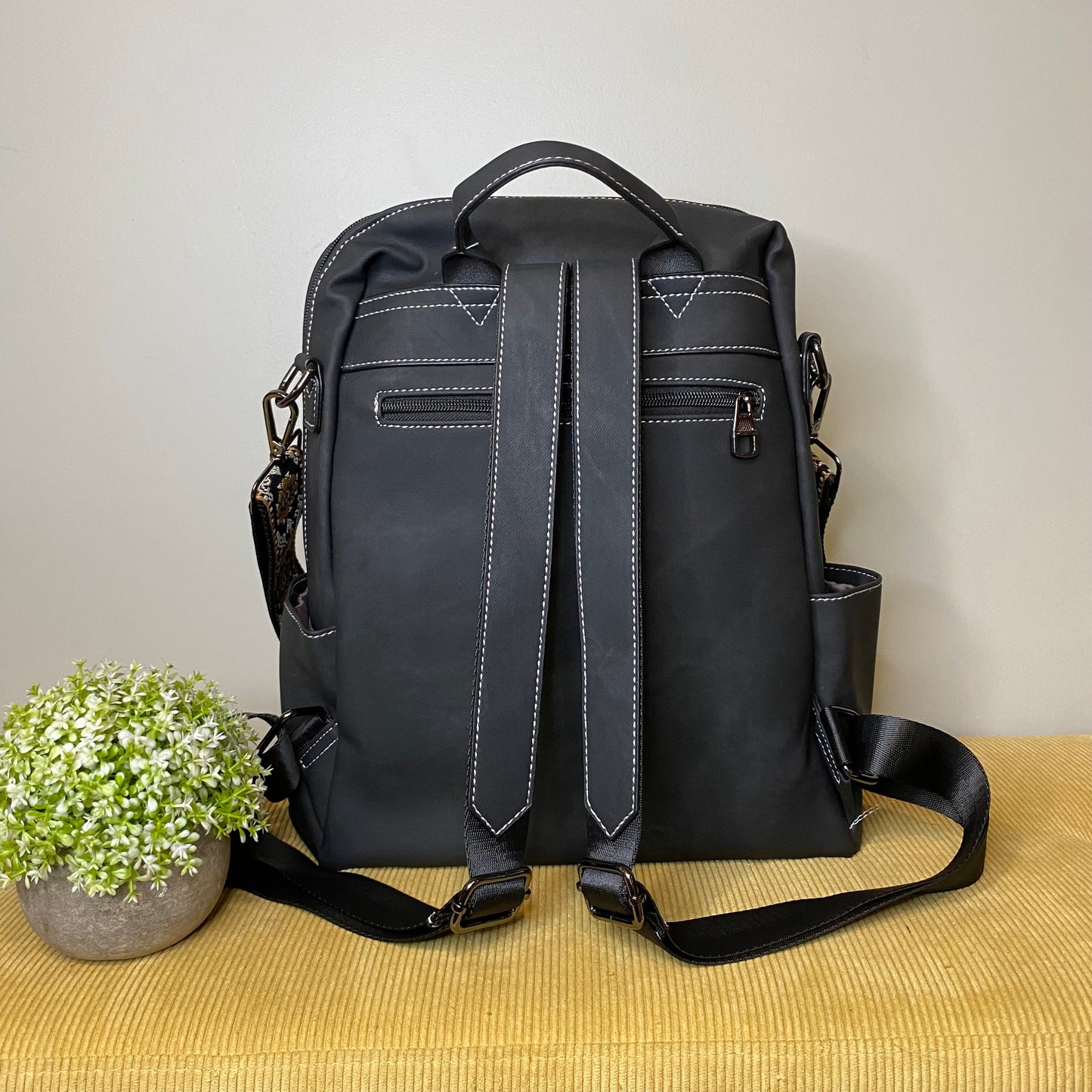 Denim Suede Brooke Backpack + Pouch